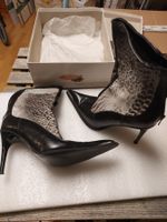 DAMEN HEELS STIEFELETTEN 39 SCHWARZ MIT MOTIV LEO