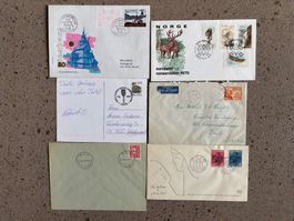 Lot mit 5 Briefen und 1 Karte von Norwegen