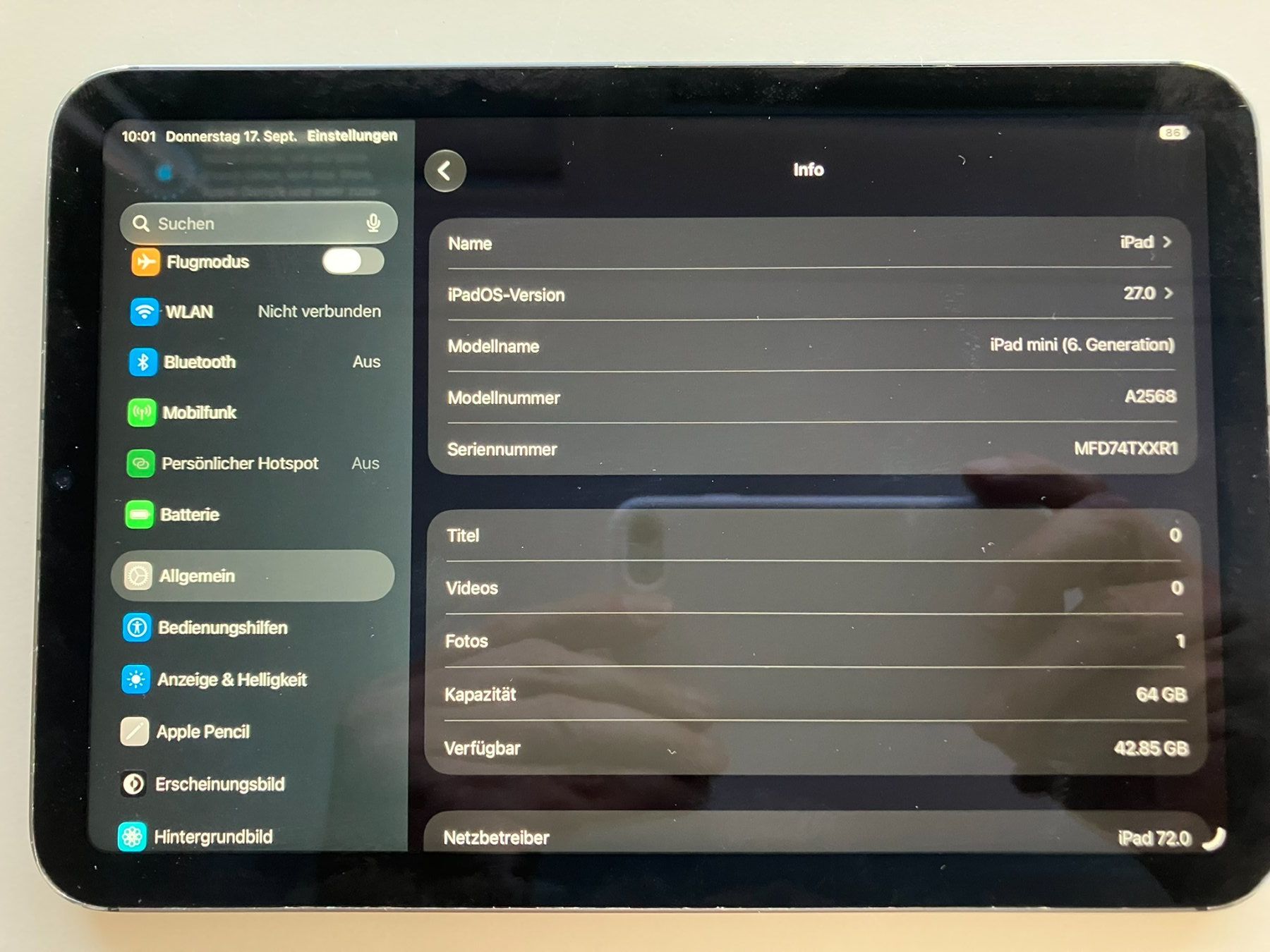 Apple Tablet PC: iPad Mini 6. Generation WiFi + Cellular / 64GB / Model A2568 – Usato da Meisterschwanden venduto da Discus0 1