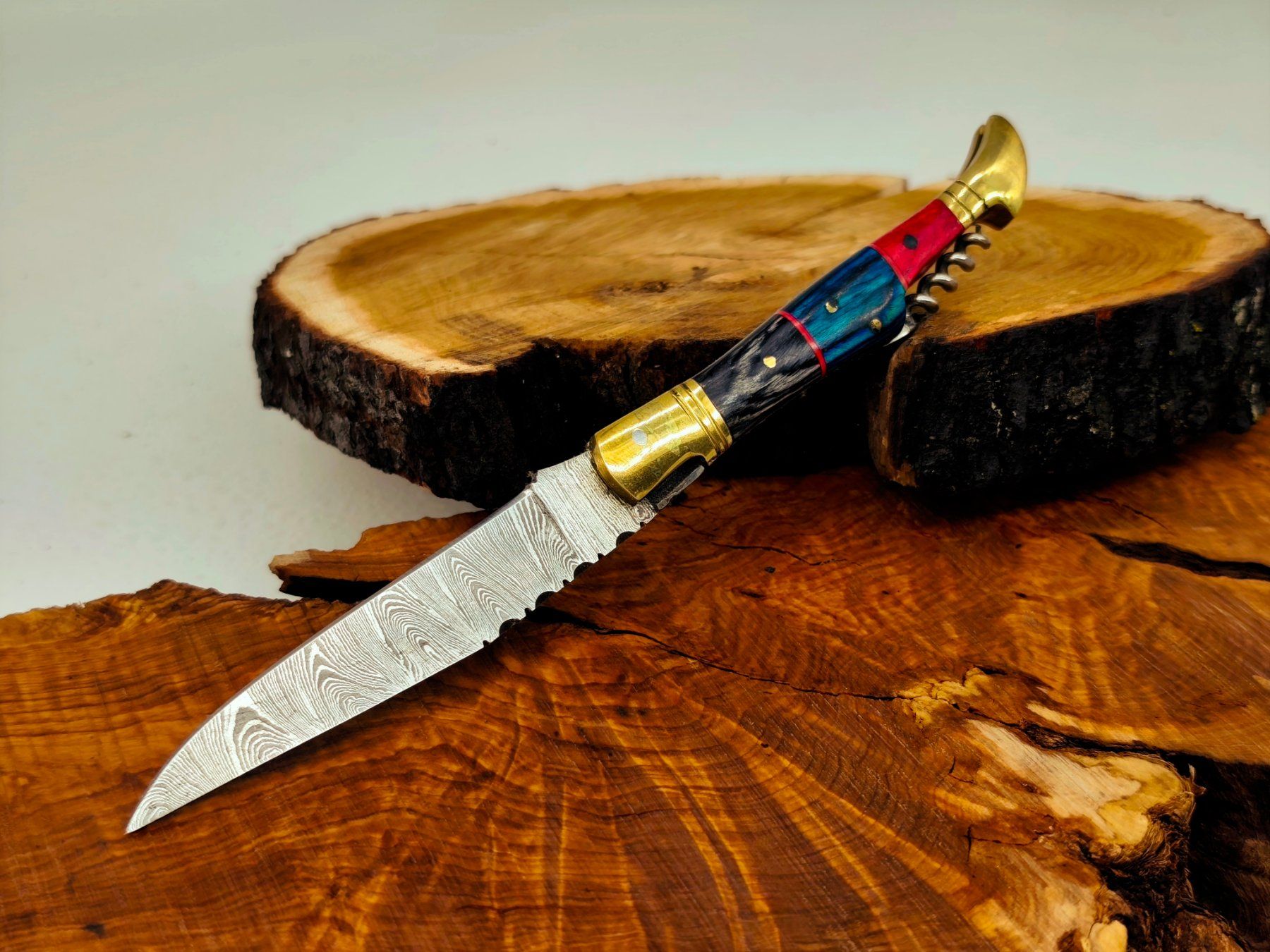 Accessori: Laguiole Damast Messer Klappmesser echtes Damastmesser – Nuovo e nell'imballaggio originale da Arlesheim venduto da Premius_1 1