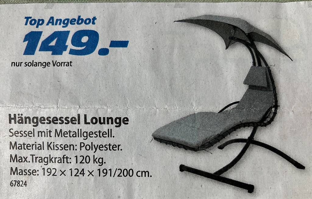 Gartenhängesitze: Hängesessel / Lounge – Neu und originalverpackt aus Richterswil von bru_767z 1