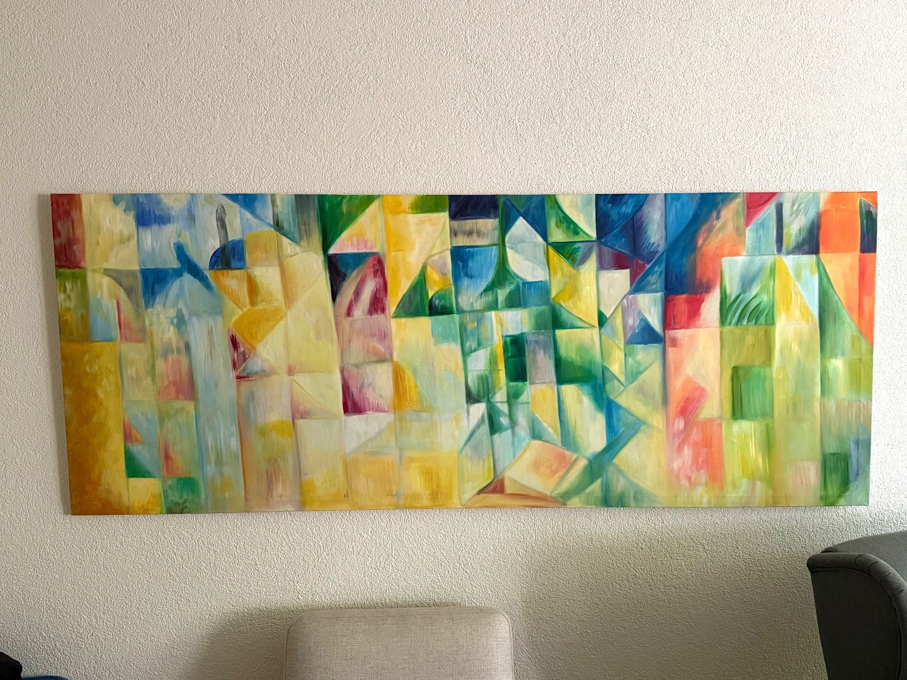 Gemälde: Gemälde gross farbig bunt Schweiz 198x78 cm – Gebraucht aus Uster von AlabasterOne