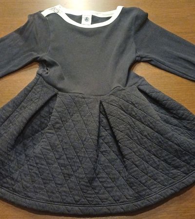Petit Bateau Kleid Dunkelgrau Grösse 104