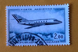 Briefmarke aus Frankreich Dassault Mystère 20 gestempelt 