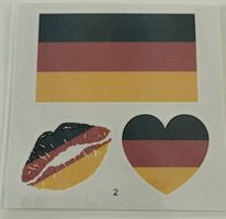 WM 2026 DE Flagge Tattoo Set Lippen Herz Aufkleber