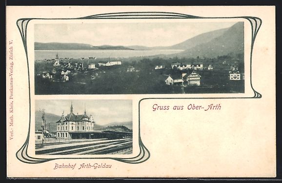 Ansichtskarten: Ober-Arth, Bahnhof Arth.Goldau, Ortsansi – Gebraucht aus Berlin von bartko-reher