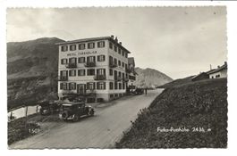 Furka-Passhöhe (UR/VS) Furkablick - Auto Nr. NE 2532 - 1950