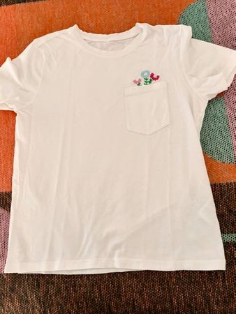 Tshirt weiss, M, mit Blume