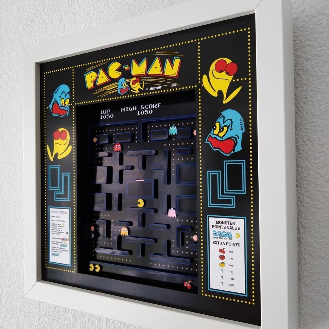 Giochi: Pac-Man Arcade Shadow Box Diorama – Nuovo (secondo la descrizione) da Kerzers venduto da RetroRatPixelArt