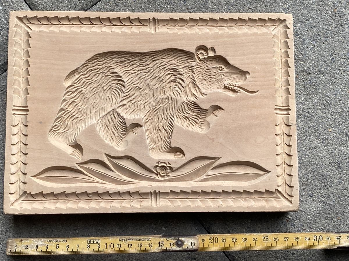 Holzartikel: Berner Lebkuchen Holzform Kirschbaum geschnitzt – Gebraucht aus Sursee von lucialiani