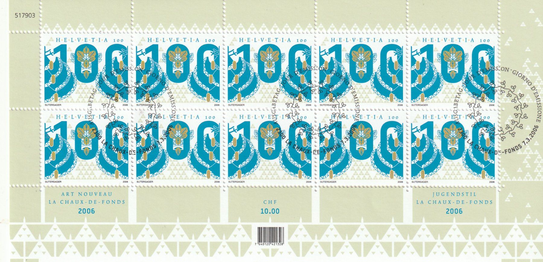 Tutti i francobolli: CH Briefmarken Lot  Kleinbogen gestempelt 2006 – Usato da Rupperswil venduto da Ema10 2