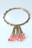 verzierter Vintage ARMREIF mit Kettchen & Acrylperlen  Neu!