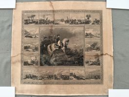 Historischer Stich Napoleon Schlachten Darmstadt 1813 60 Zei