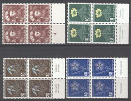 PJ 1949 129-132 Viererblöcke postfrisch **, mit Tabs