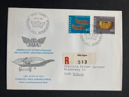 Schweiz 1974 R-Brief Tag der Aerophilatelie Agno