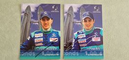 2 Autogrammkarten Heidfeld Massa Sauber Petronas