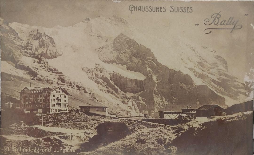 Cartoline postali: Kl. SCHEIDEGG und Jungfrau (Chaussures Suisses "Bally") – Usato da Delémont venduto da Domdom1