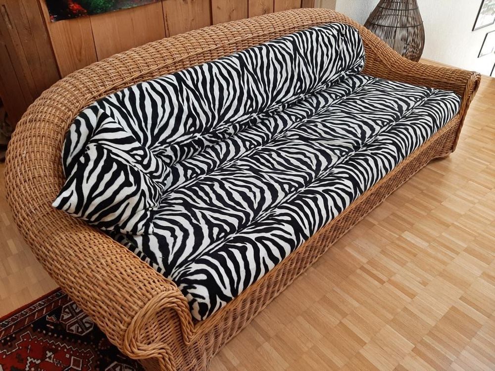 Rattan 3er Sofa Kissen Zebra Kaufen auf Ricardo