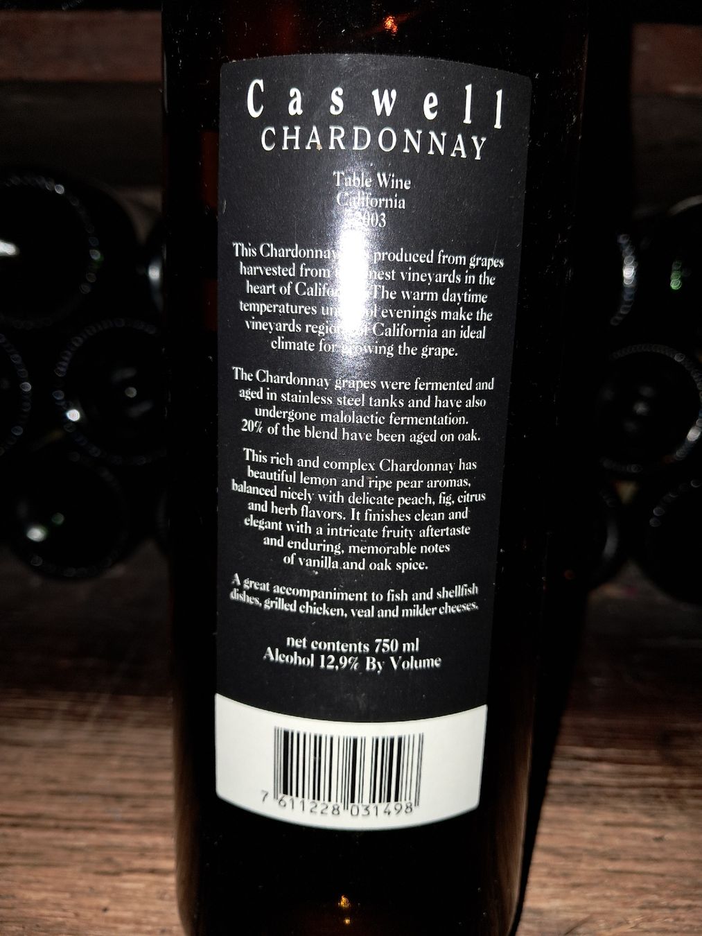 Vino: Caswell chardonnay California 2003 – Nuovo e nell'imballaggio originale da Le locle venduto da juliensaran 3