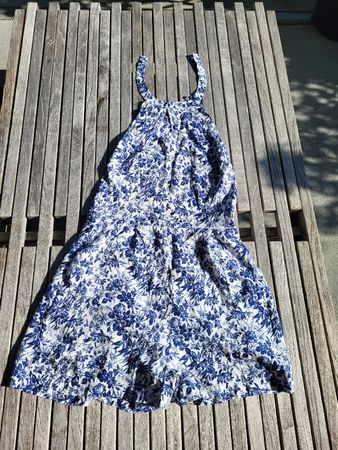 Jumpsuit Blumenmuster blau weiss Grösse S guter Zustand