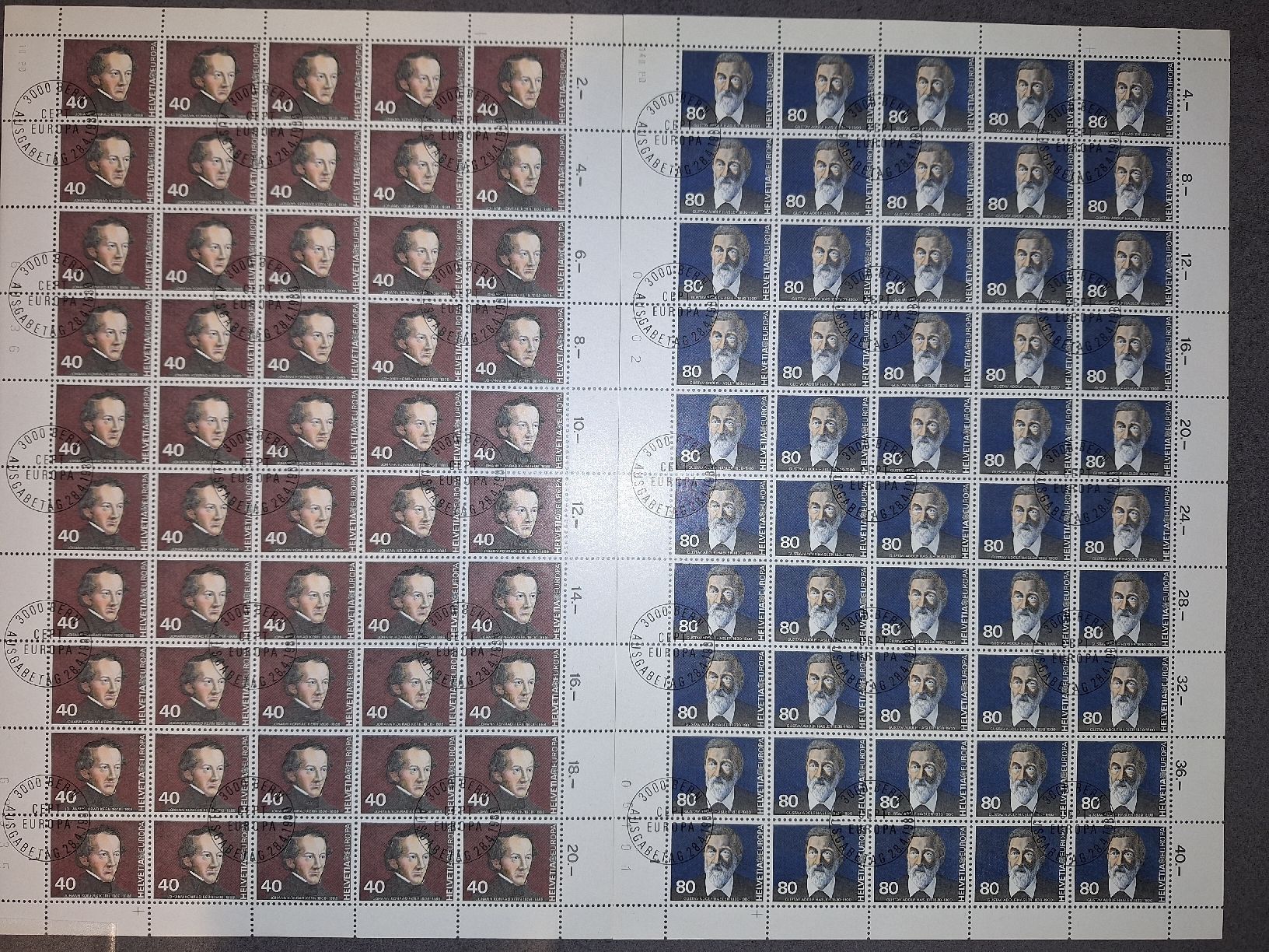Tutti i francobolli: 1980 Europa 50er Bögen  – Usato da Balgach venduto da SIMEON27