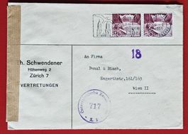 TECHNIK LANDSCHAFT PAAR ZÜRICH WIEN ÖSTERREICH ZENSUR 1951