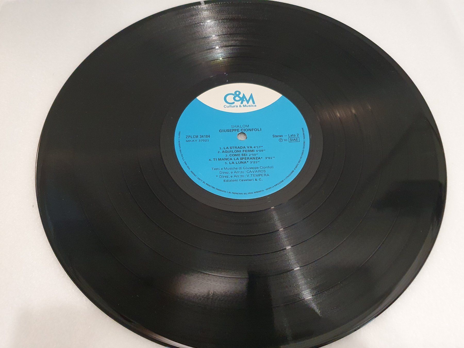 Dischi in vinile: Giuseppe Cionfoli – Shalom – Usato da Uster venduto da Vinyl-Leidenschaft 4