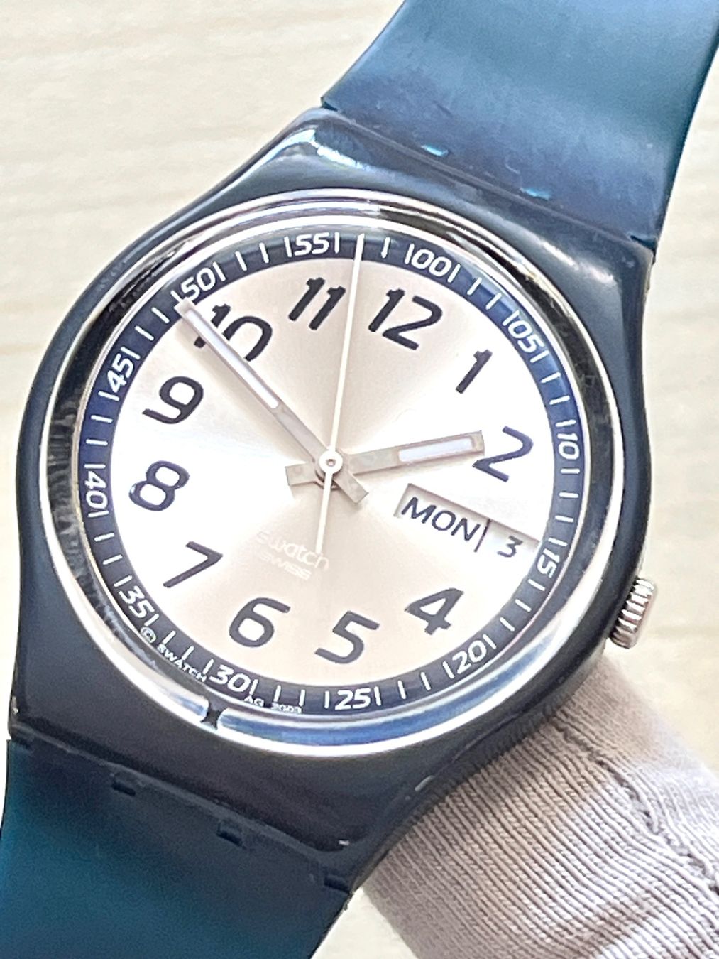 Swatch Orologi: Swatch Armbanduhr, blau – Usato da Grenchen venduto da chththl 3