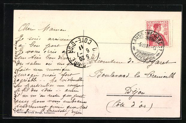Cartoline postali: AK Lausanne-Ouchy, Hotel Mont-Fleury – Usato da Berlin venduto da bartko-reher 1