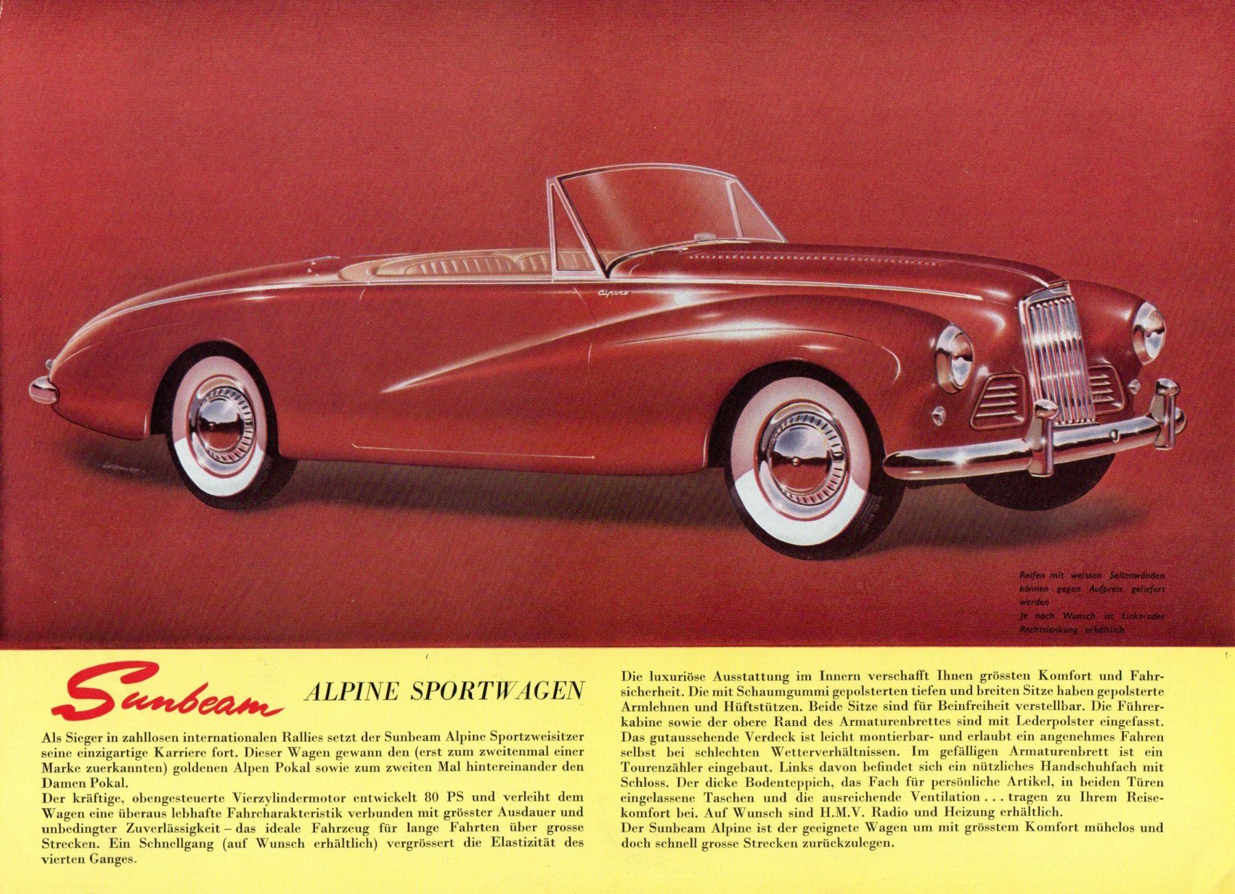 Autos: Sunbeam Alpine Roadster  - Original Prospekt – Gebraucht aus Malans GR von Chueche427