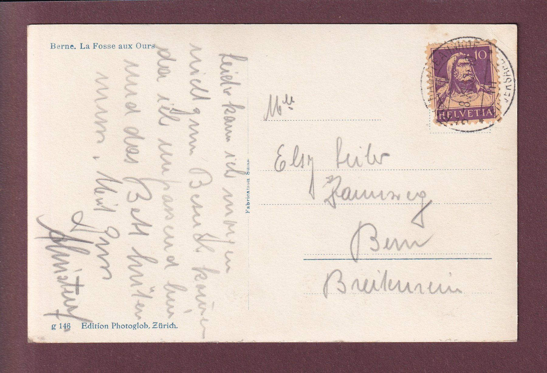 Cartoline postali: BERN - Bärengraben - 1932 – Usato da Pully venduto da nicecards 1