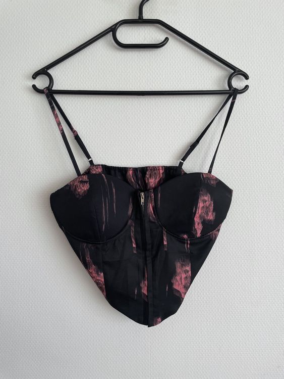 GainKee Damen Spitzenkorsett - Bustier Top Mit Trägern & Schnallen | Sexy Bauchfreies Oberteil Für Party