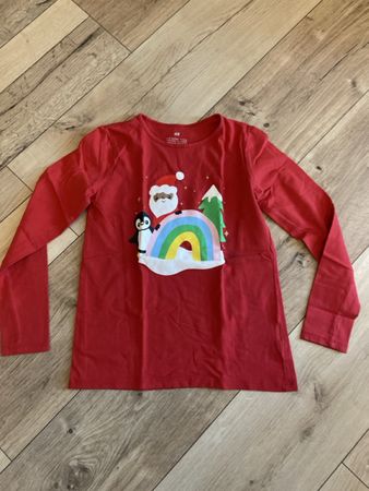 T-shirt 🎅🏻 fille - H&M - 134/140-8/10 ans