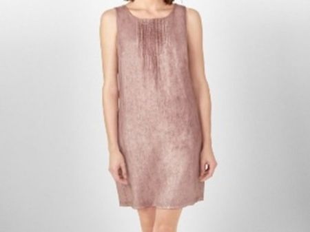 Street One Kleid Leinen Baumwolle Rock Sommerkleid Rosé 42