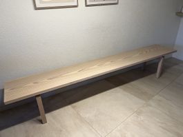 Holzbank 250cm, Massivholz, skandi. Design, neuwertig