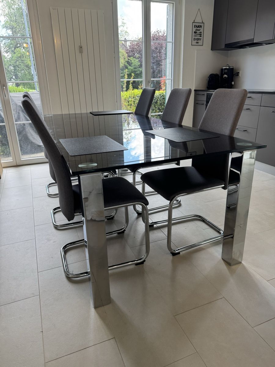 Tavoli: Glastisch / Esstisch schwarz 220 x 100 cm – Usato da Kyburg-Buchegg venduto da familyfirst 1