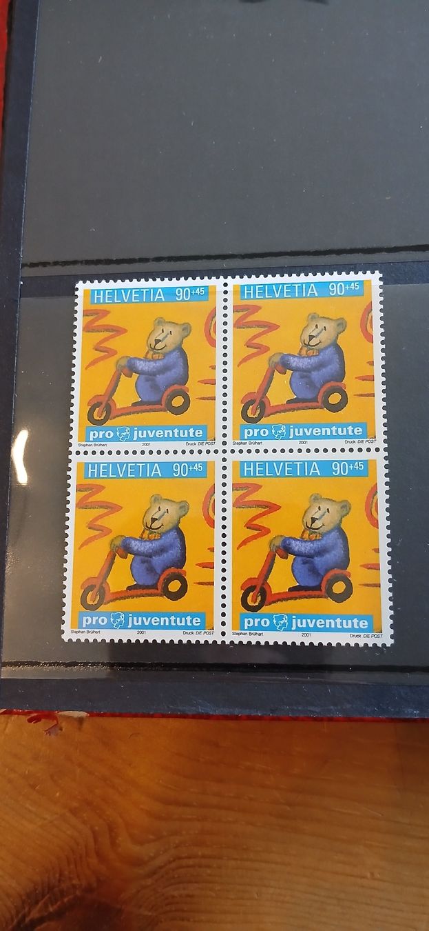 Alle Briefmarken: Briefmarken 4er Block pro juventute 90+45 – Gebraucht aus Maloja von ato85