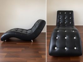 2 exklusive Bretz Leder-Relaxliegen / Chaiselongues –