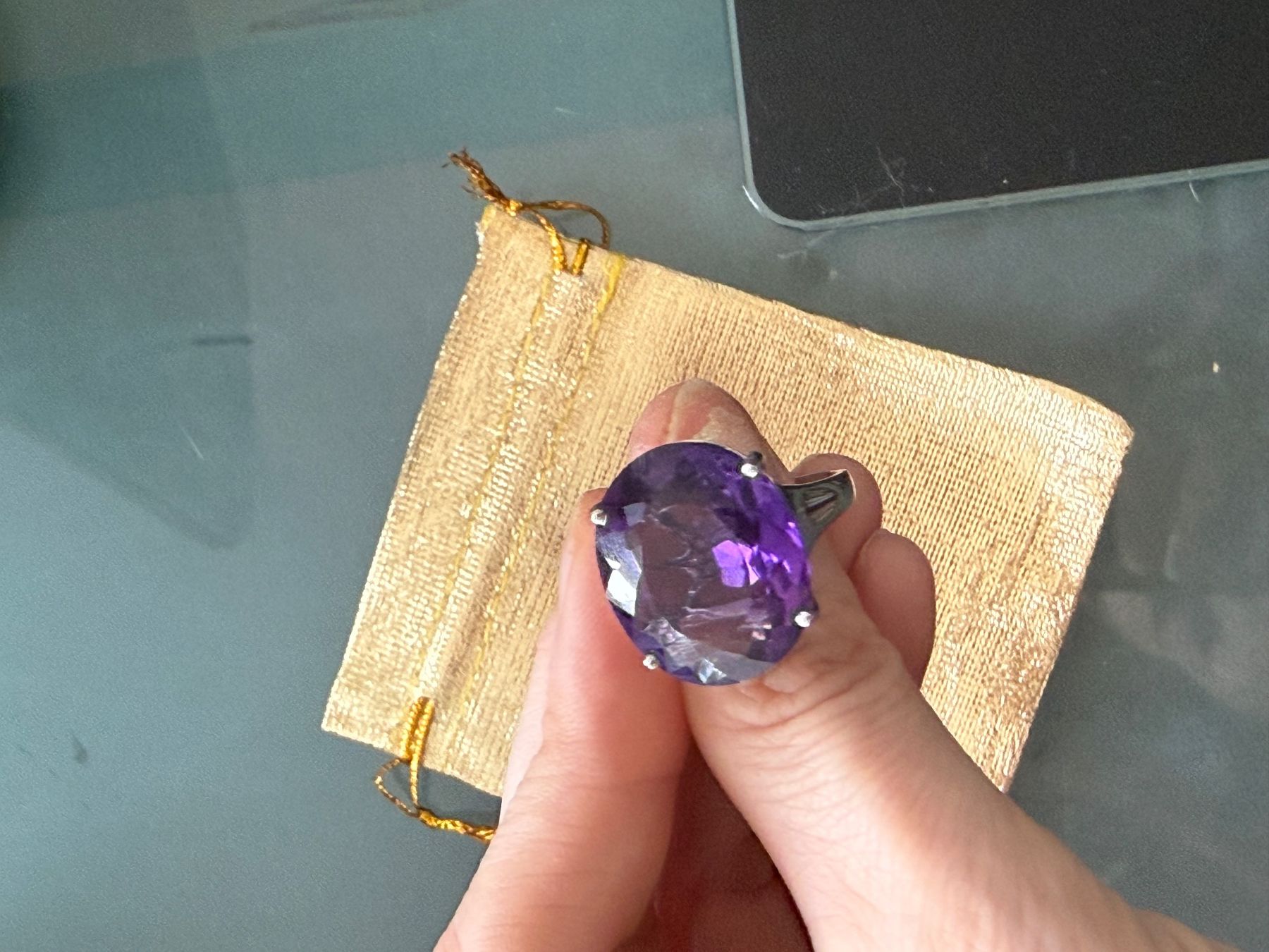 Anelli: 20 CT Amethyst Silver Ring sz 52, new – Nuovo e nell'imballaggio originale da Baar venduto da MariaL07 4