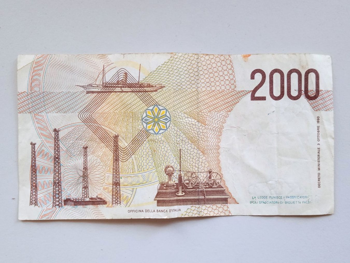 Banconote: Alte italienische 2000 Lire Banknote – Usato da Zollikofen venduto da kom_2ddj 1