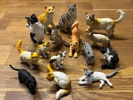 15 Katzen (Kunststoff Tiere)