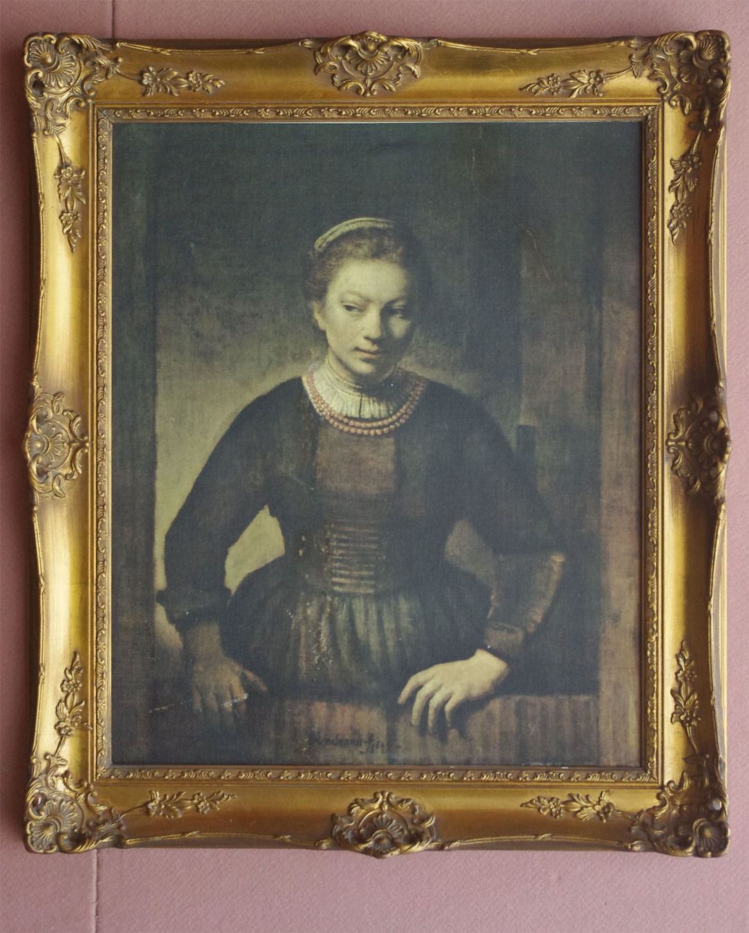 Poster & Bilder: Rembrandt Sujet in Barockrahmen – Gebraucht aus Meggen von Trouvaillen