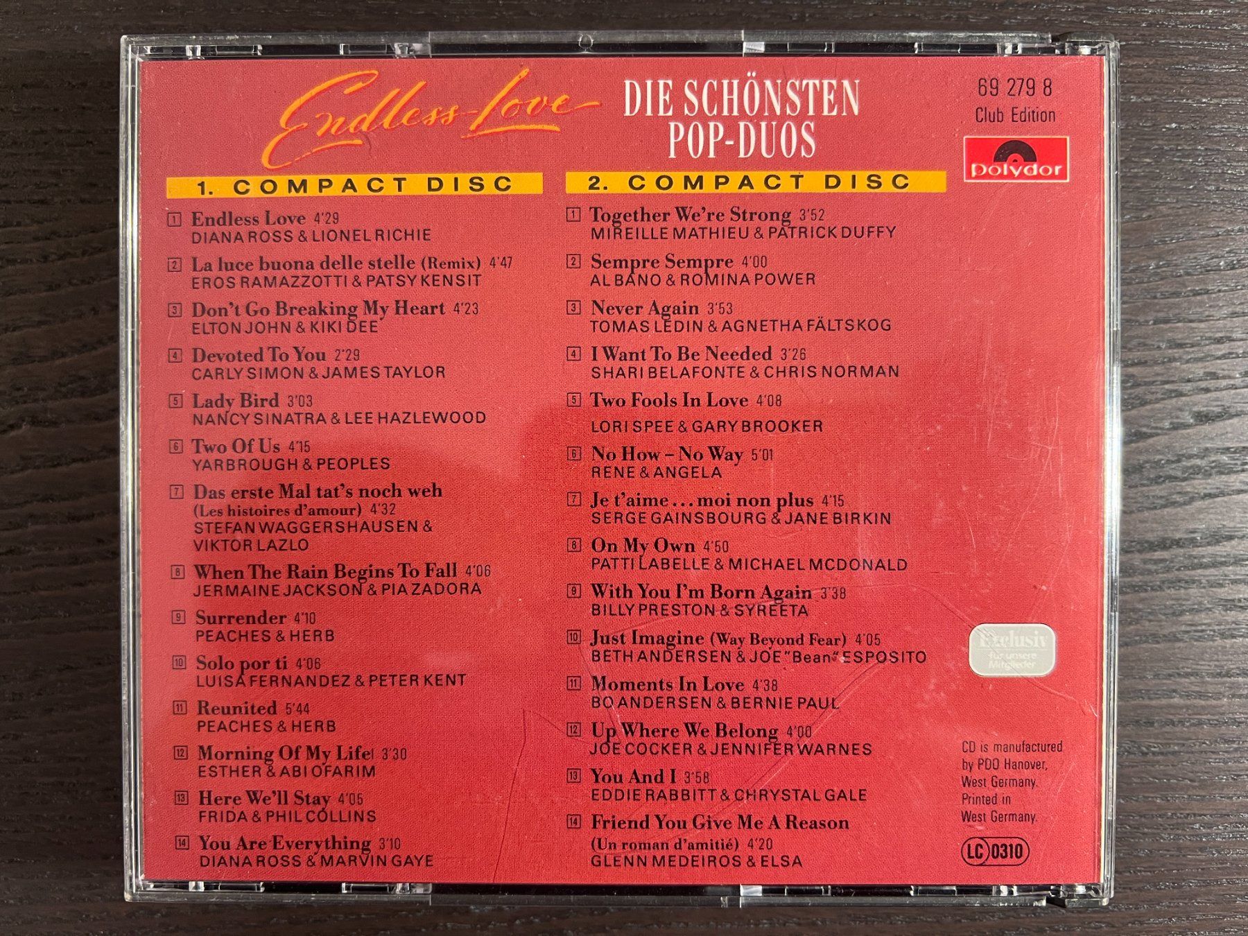 CD: Endless Love - Die schönsten Pop-Duos – Usato da Zürich venduto da MusikFreunde 1