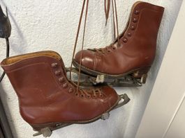 Lederschuhe Schlittschuhe, Gr. Ca . 38 .Top Zustand!