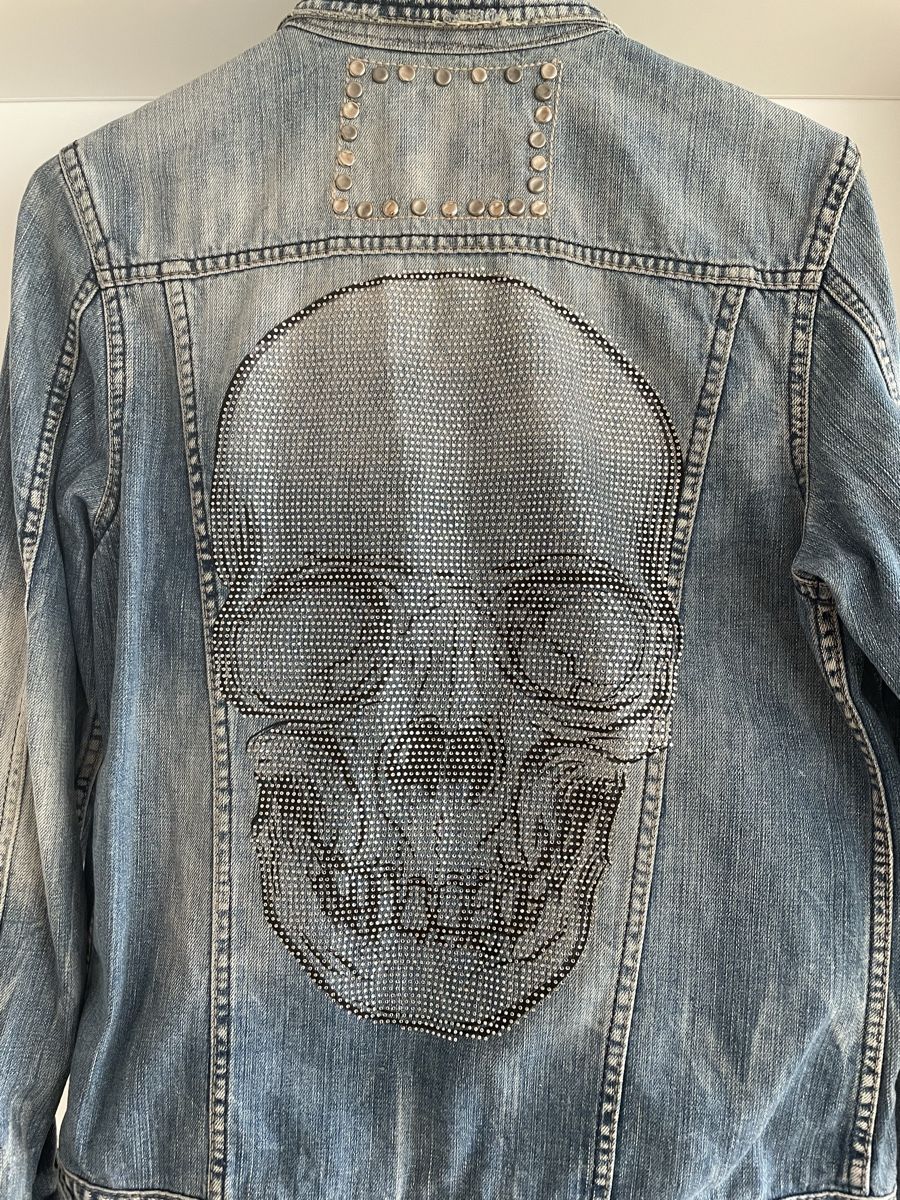 Jacken: Custom made, veste denim, skull Swarovski – Gebraucht aus Pâquier-Montbarry von mir_687p