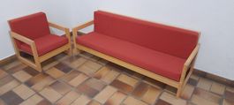 Kinder-Sofa-Sessel mit Holzrahmen, rot, Top Zustand