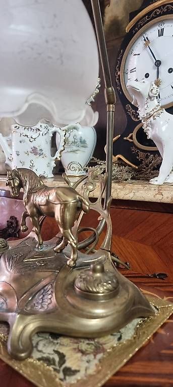 Lampade: Antikes Jugendstil Schreibset mit Lampe – Usato da Kaufdorf venduto da Nati-Nati 4