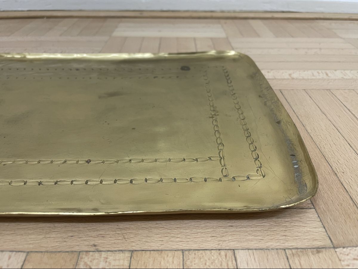Piatti di portata: Handmade Messing Tablett vintage Serviertablett brass tray – Usato da Zürich venduto da Vintagewiesel 5