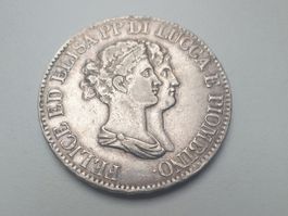 🇮🇹 Lucca 5 Franchi 1807 Elisa Bonaparte Silber 24.90g