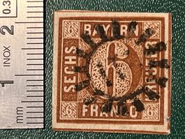 Bayern: Seltener "6 Kreuzer" Stempel